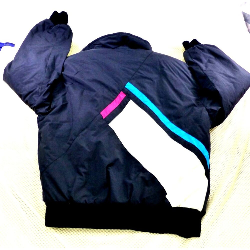 VTG Subili Retro Color Block Puffer Winter Jacket Windbreaker Size 12 - Picture 2 of 16